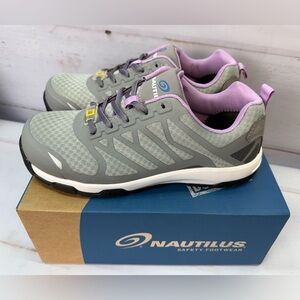 Nautilus  N2489 Steel Toe Work Shoes Women’s Size 11 D
Gray Purple ASTM F2413 SD